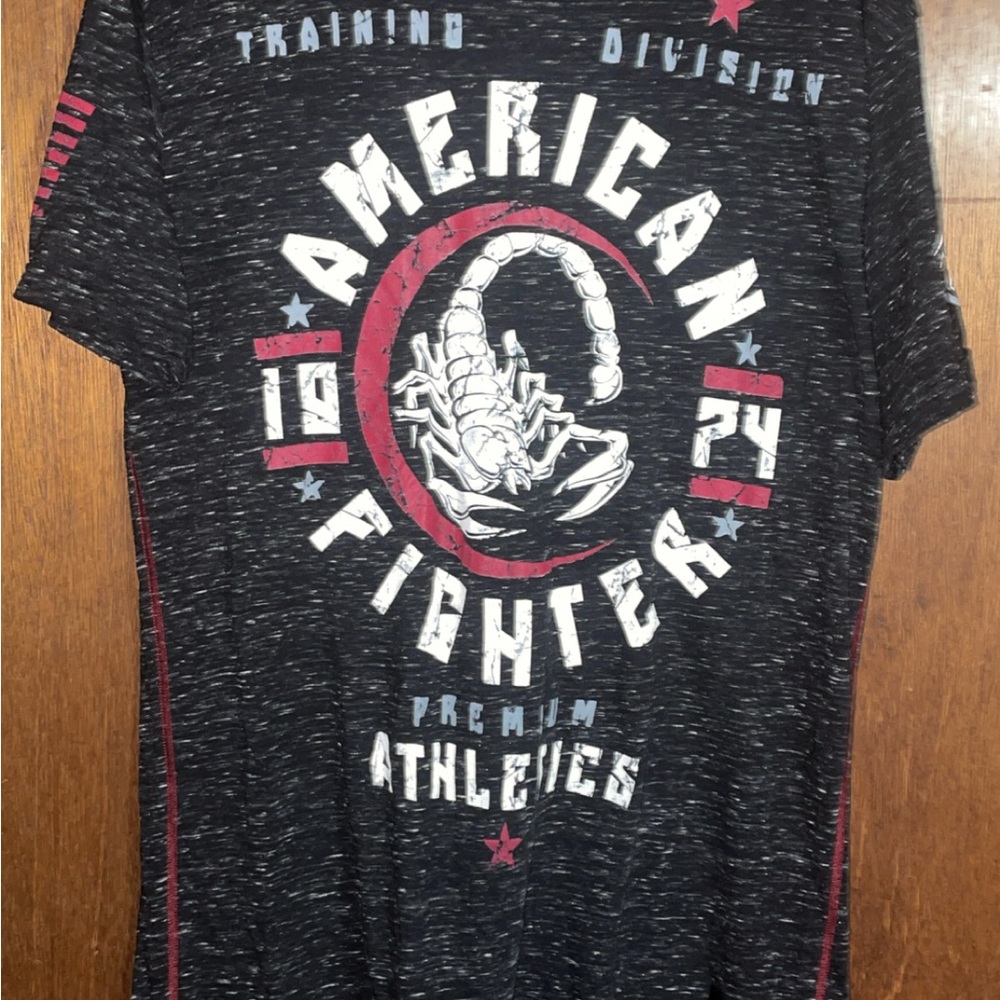 American Fighter Black and Red Short Sleeve Tee